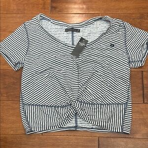 Striped Knot-Front Top